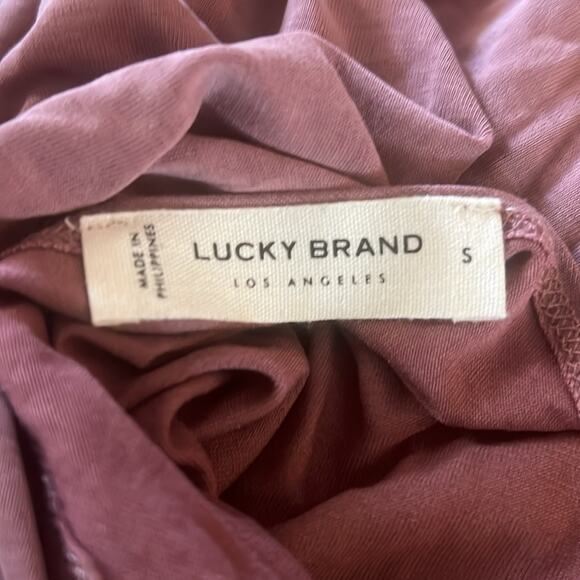 Lucky Brand Sandwash Twist Back Tee Rose Brown Modal Blend NEW Size Small - Picture 7 of 8